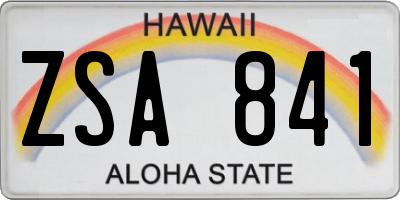 HI license plate ZSA841