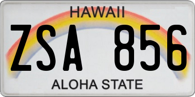HI license plate ZSA856