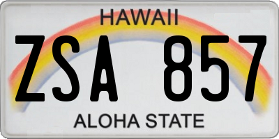 HI license plate ZSA857