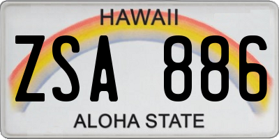HI license plate ZSA886