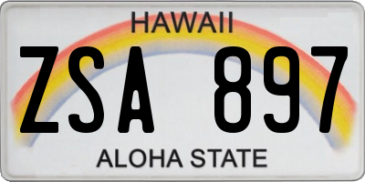 HI license plate ZSA897