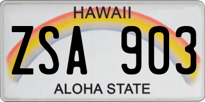 HI license plate ZSA903