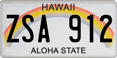 HI license plate ZSA912