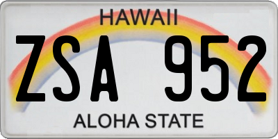 HI license plate ZSA952