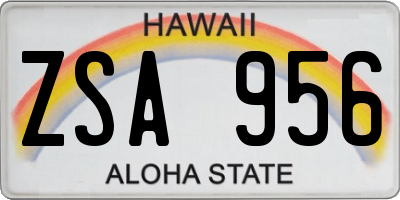 HI license plate ZSA956