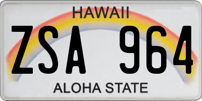 HI license plate ZSA964