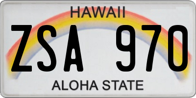 HI license plate ZSA970