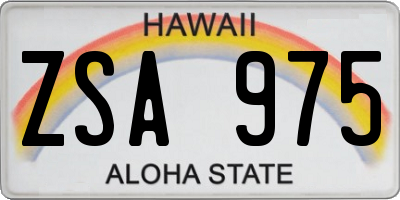 HI license plate ZSA975