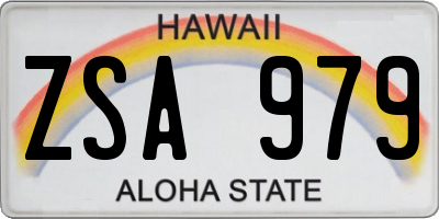 HI license plate ZSA979