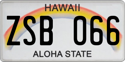 HI license plate ZSB066