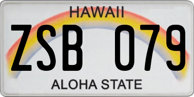 HI license plate ZSB079