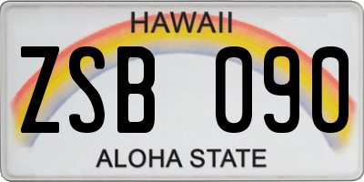 HI license plate ZSB090