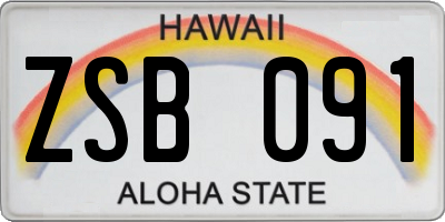 HI license plate ZSB091
