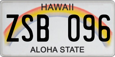 HI license plate ZSB096