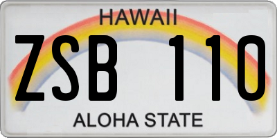 HI license plate ZSB110