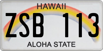 HI license plate ZSB113