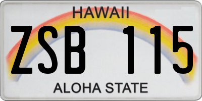 HI license plate ZSB115