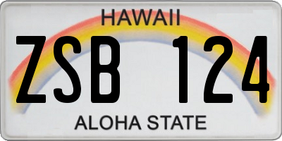 HI license plate ZSB124