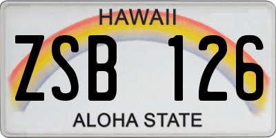 HI license plate ZSB126