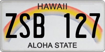 HI license plate ZSB127