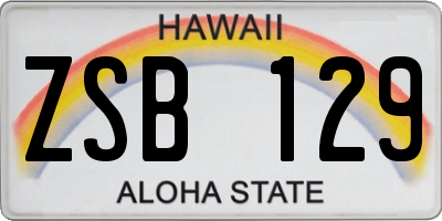 HI license plate ZSB129