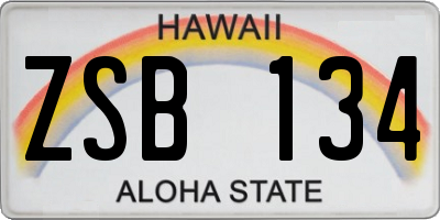 HI license plate ZSB134