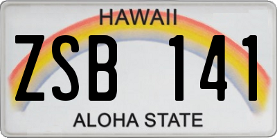 HI license plate ZSB141