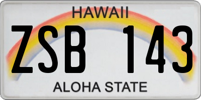 HI license plate ZSB143