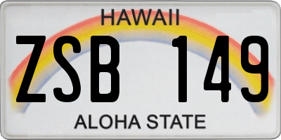 HI license plate ZSB149