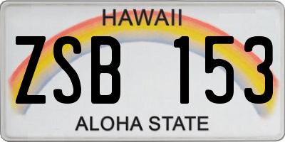 HI license plate ZSB153