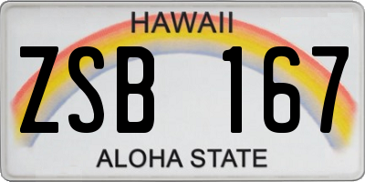 HI license plate ZSB167