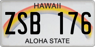 HI license plate ZSB176