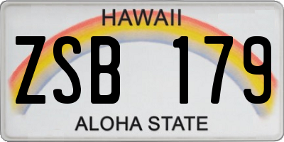 HI license plate ZSB179