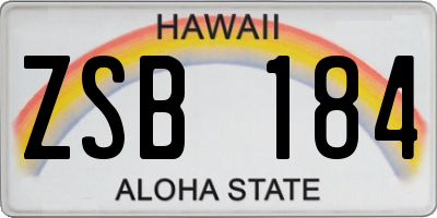 HI license plate ZSB184