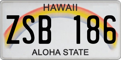 HI license plate ZSB186