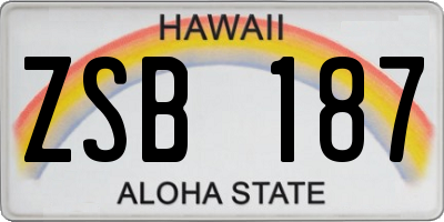 HI license plate ZSB187