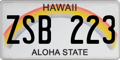 HI license plate ZSB223