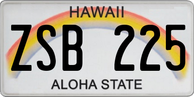 HI license plate ZSB225