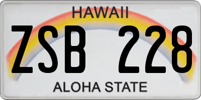 HI license plate ZSB228