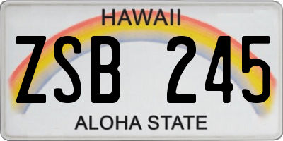HI license plate ZSB245