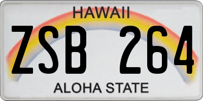 HI license plate ZSB264