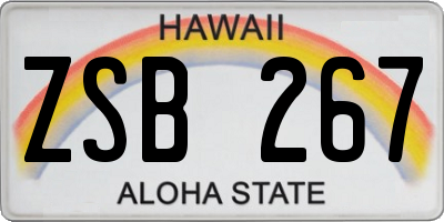 HI license plate ZSB267