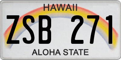 HI license plate ZSB271