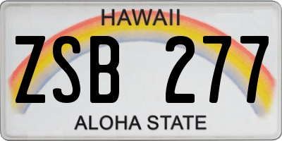 HI license plate ZSB277