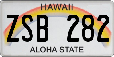 HI license plate ZSB282