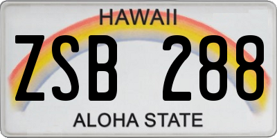 HI license plate ZSB288