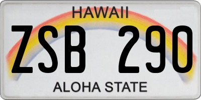 HI license plate ZSB290