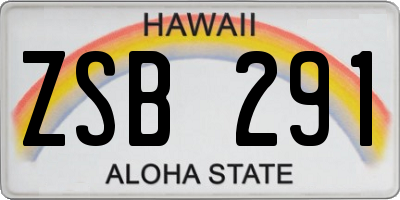 HI license plate ZSB291
