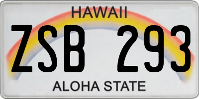 HI license plate ZSB293