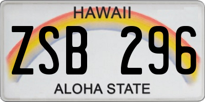 HI license plate ZSB296